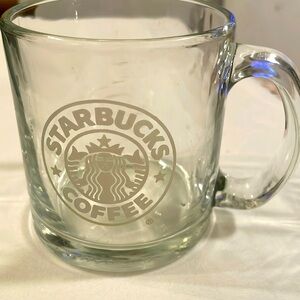 Starbucks clear mug with etched logo